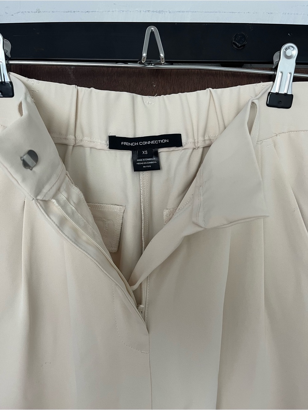 French Connection Cream Elastic-Waist Trousers
